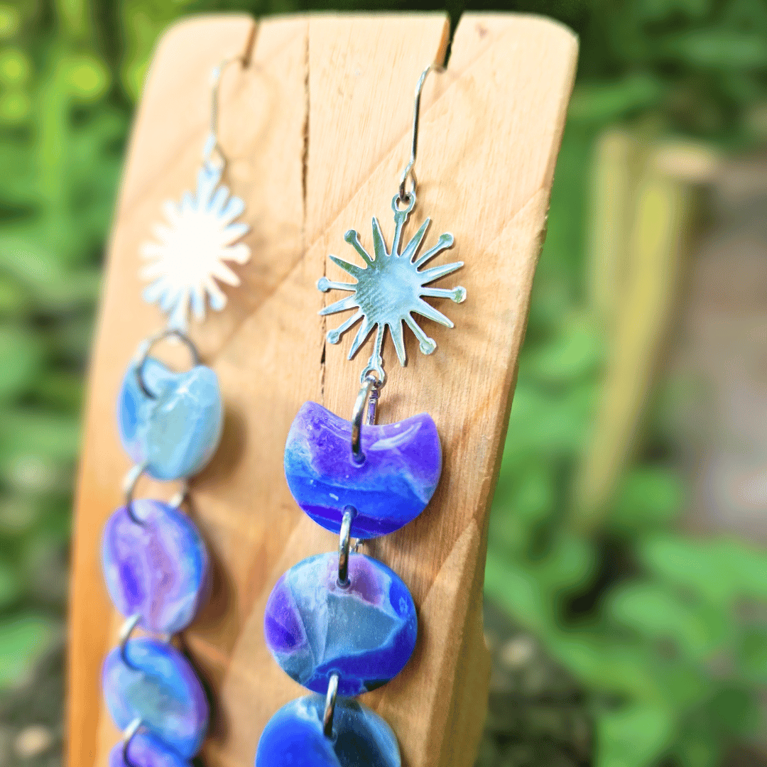 Translucent Moon Phase Drop Earrings (2 options)