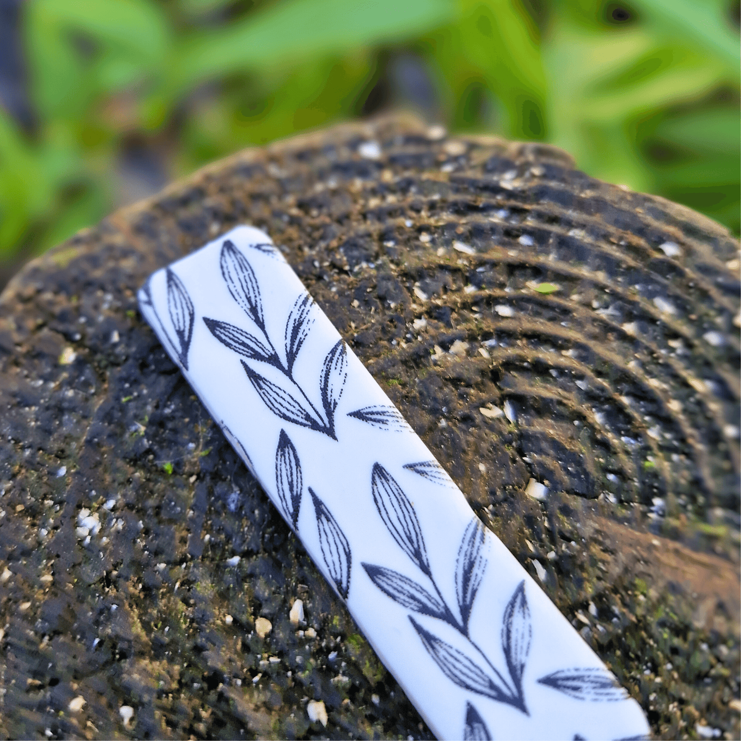 Leaf Print Polymer Clay Decorative Plant Tag