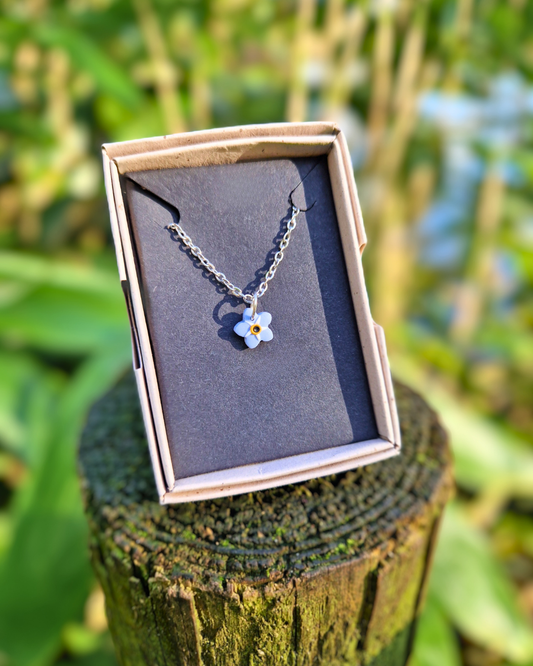 Dainty Polymer Clay Forget-me-not Necklace