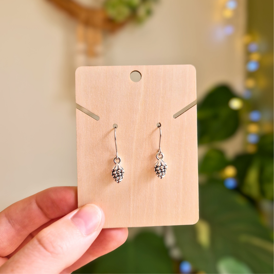 Pinecone Charm Drop Earrings
