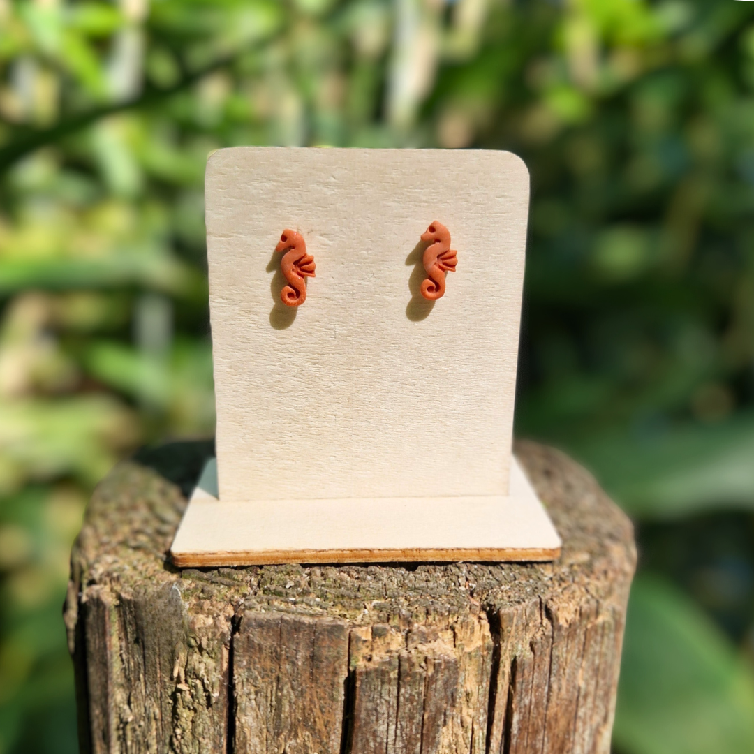 Summer Seahorse Hypoallergenic Stud Earrings