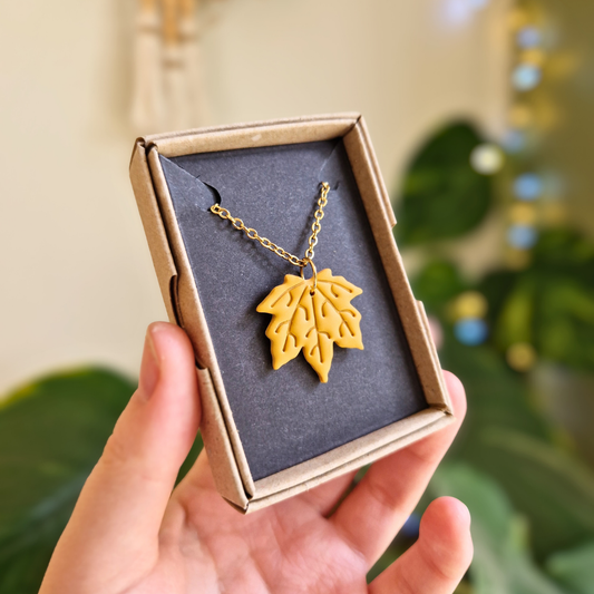 Maple Leaf Necklace | 20" Chain