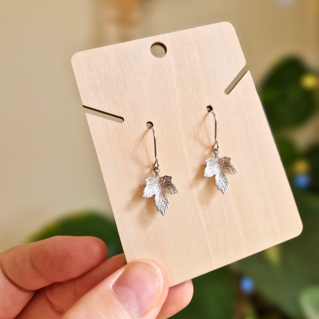Maple Leaf Charm Drop Earrings