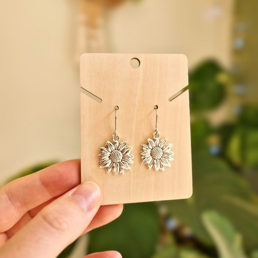 Sunflower Charm Drop Earrings
