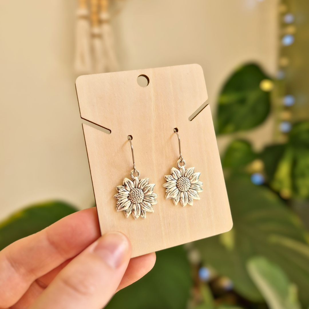 Sunflower Charm Drop Earrings