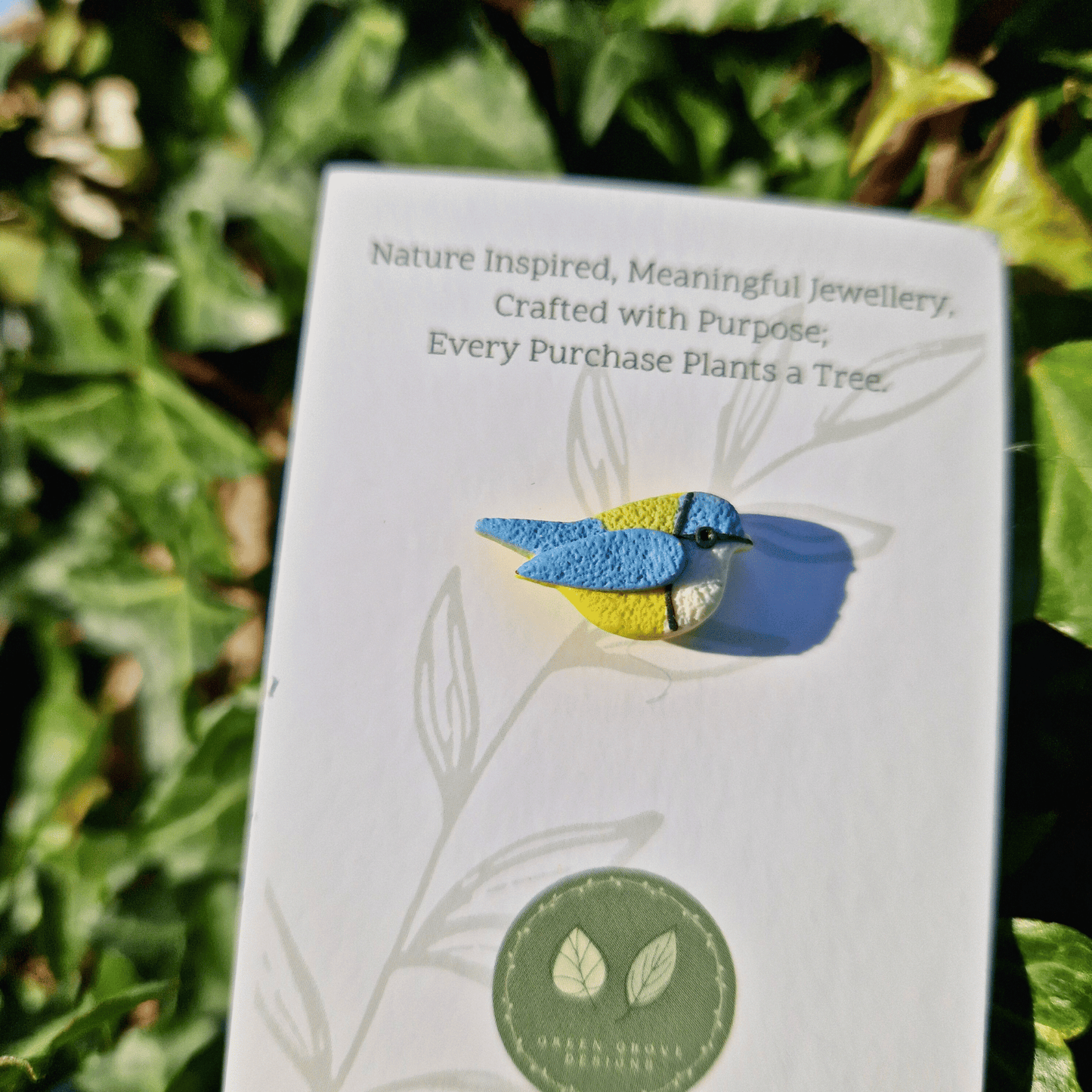 Blue Tit British Bird Polymer Clay Pin