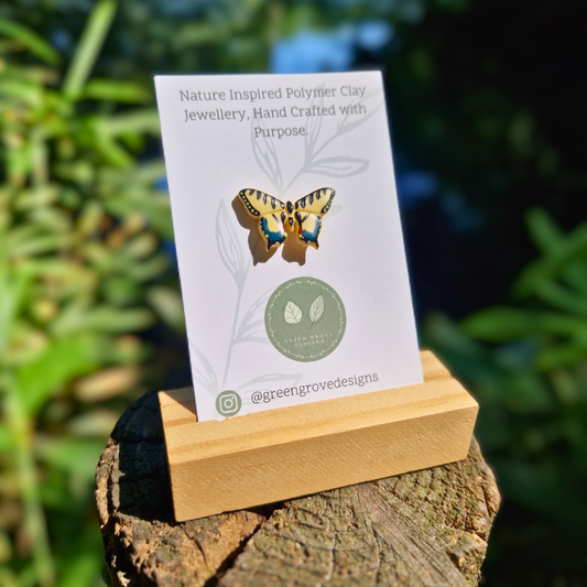 Hand Painted Swallowtail Tiger Butterfly Pin