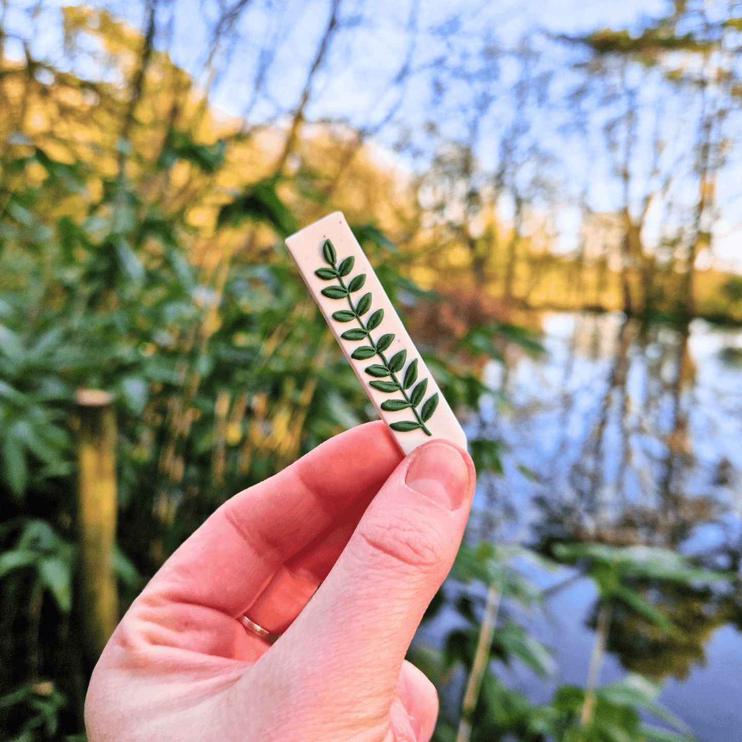 Fern Leaf Polymer Clay Decorative Plant Tag