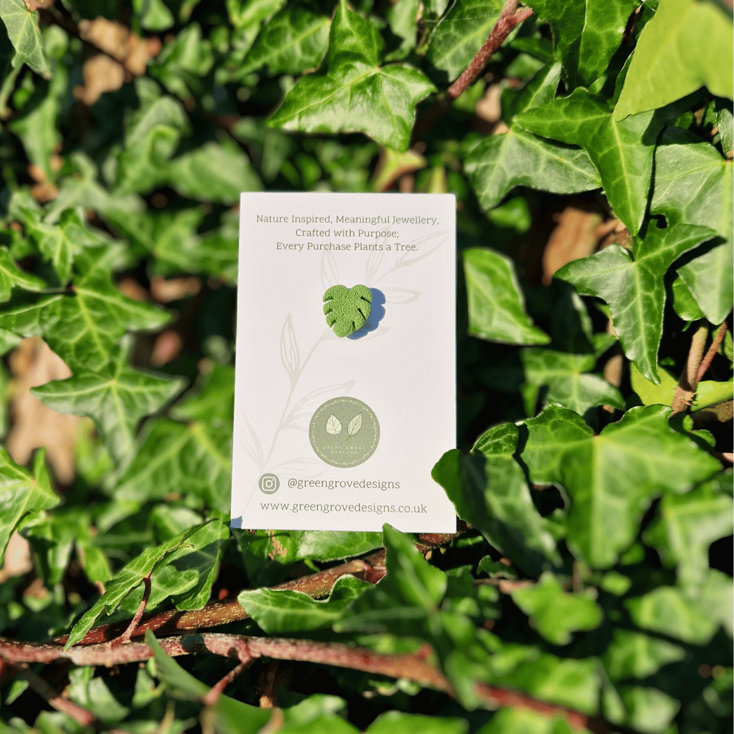 Monstera Polymer Clay Pin