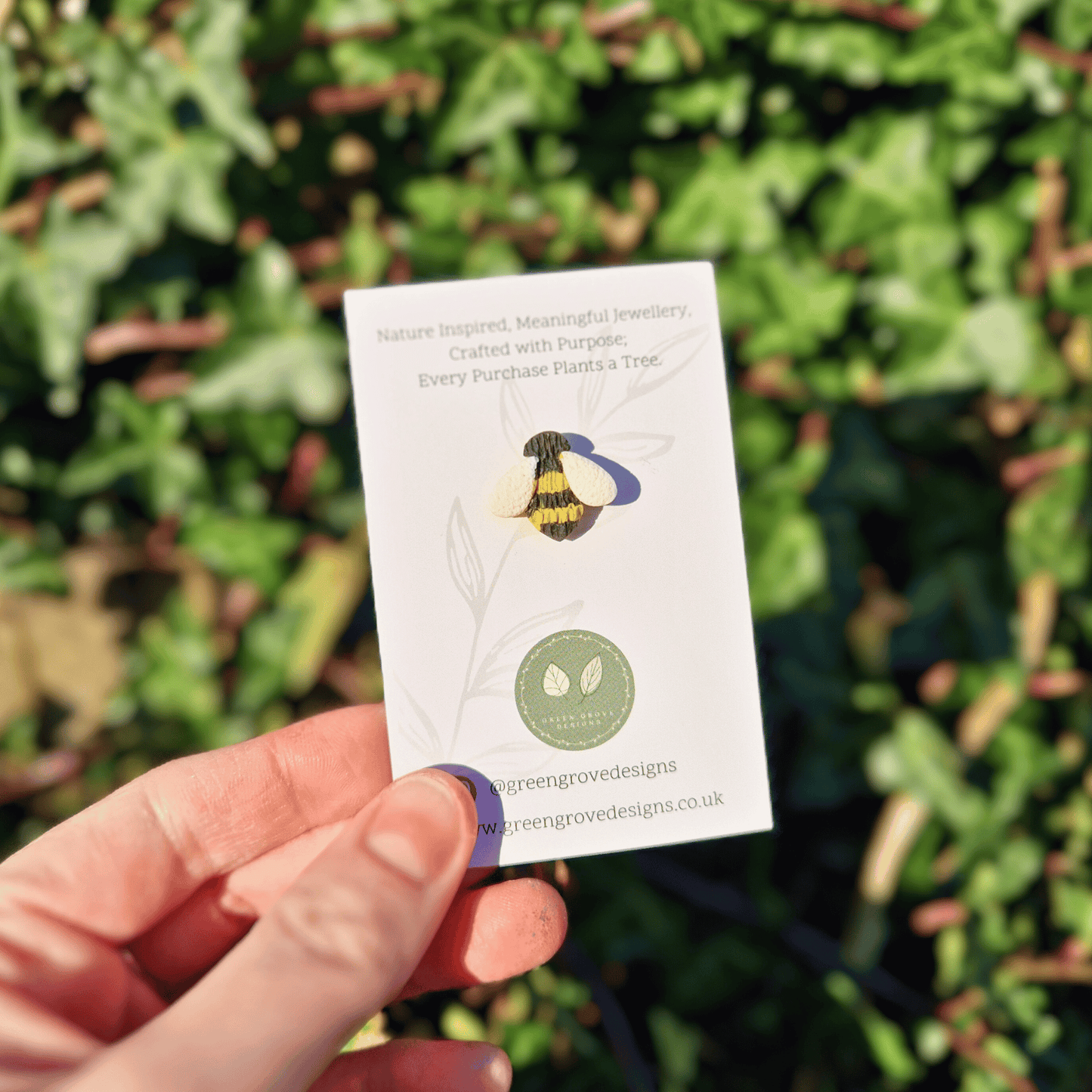 Bumble Bee Polymer Clay Pin