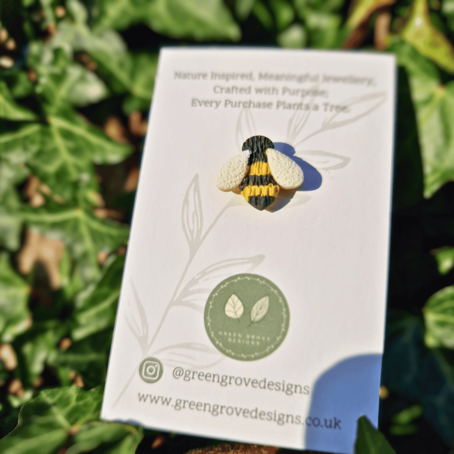 Bumble Bee Polymer Clay Pin