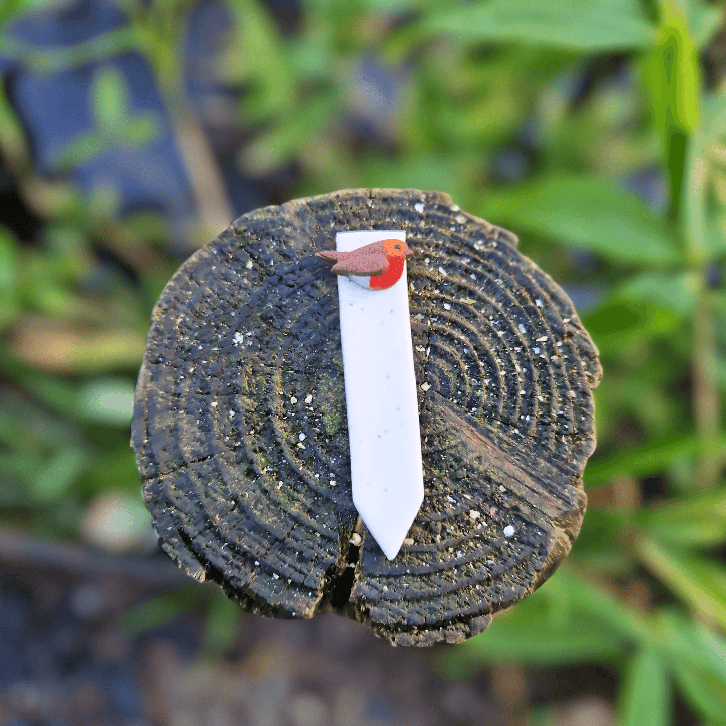 Robin British Bird Polymer Clay Decorative Plant Tag