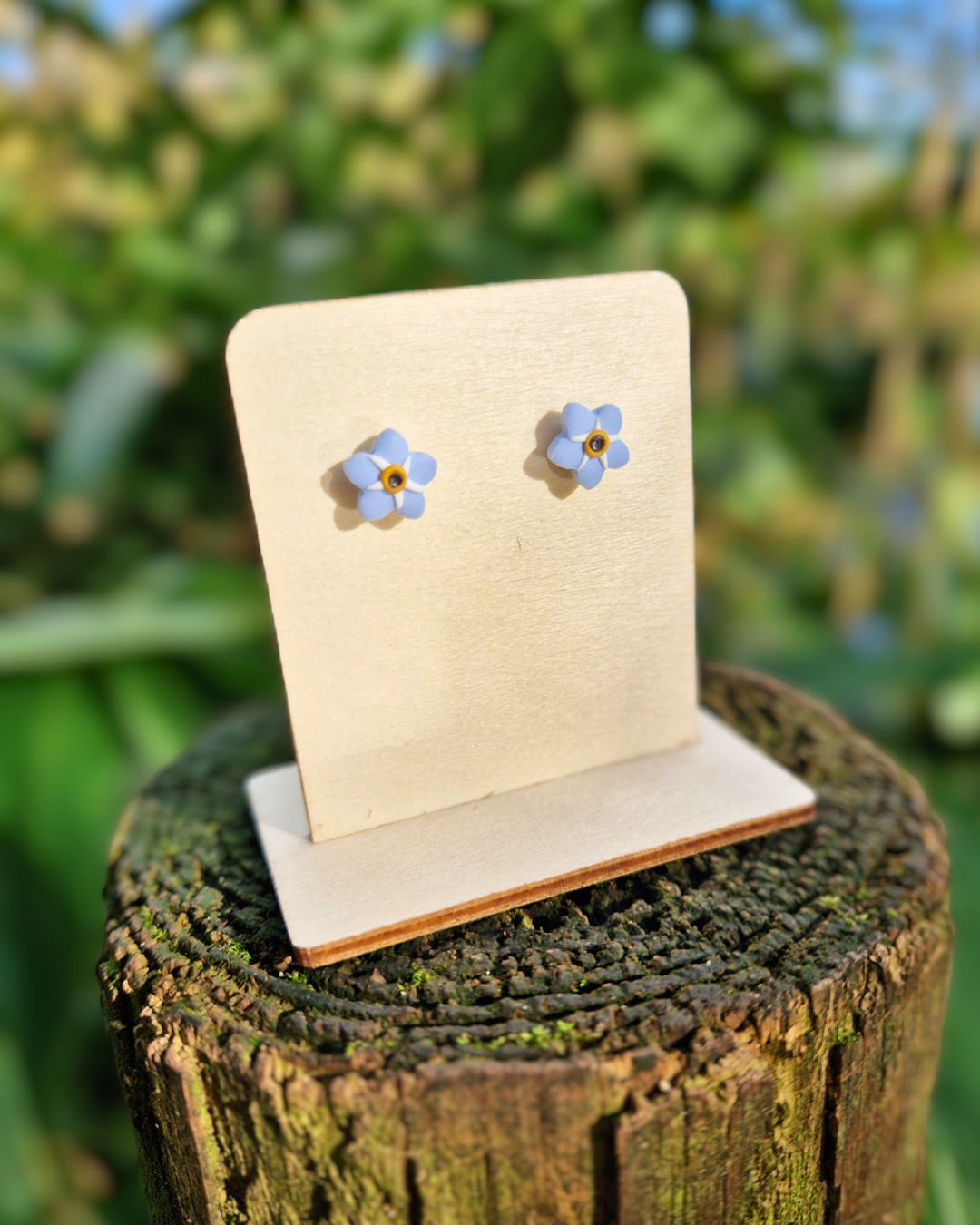 Dainty Polymer Clay Forget-me-not Studs