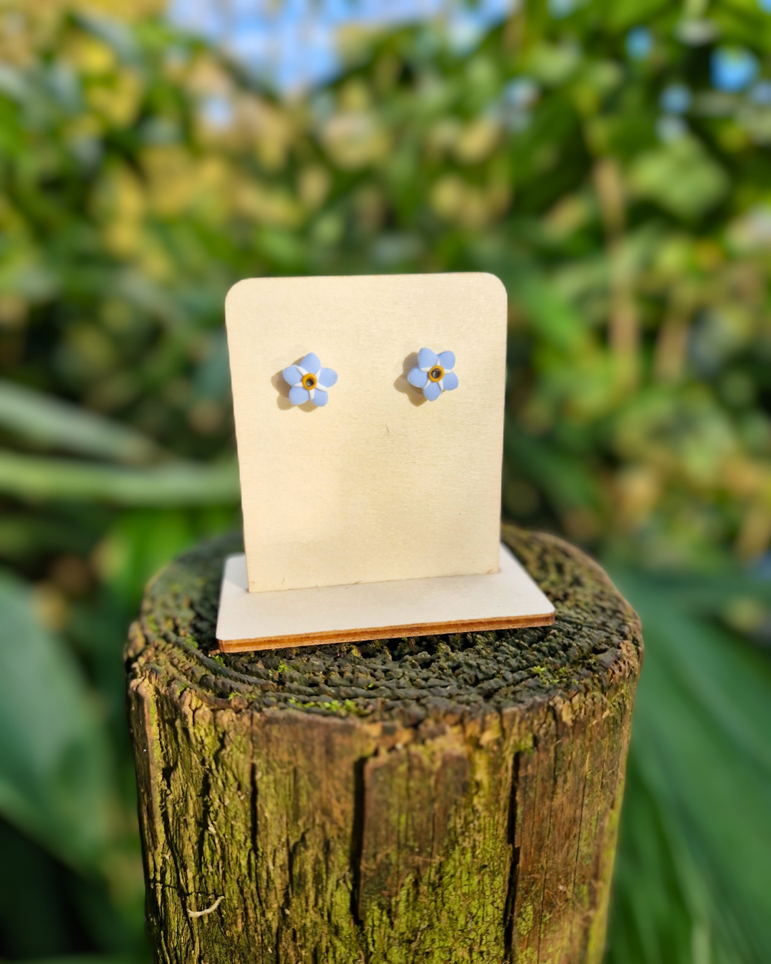 Dainty Polymer Clay Forget-me-not Studs