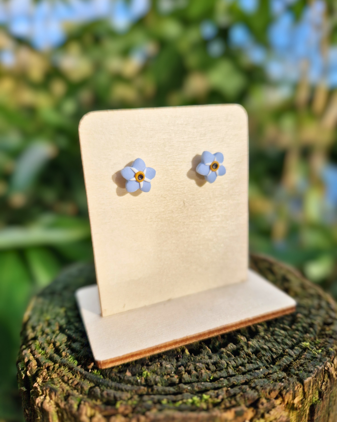 Dainty Polymer Clay Forget-me-not Studs