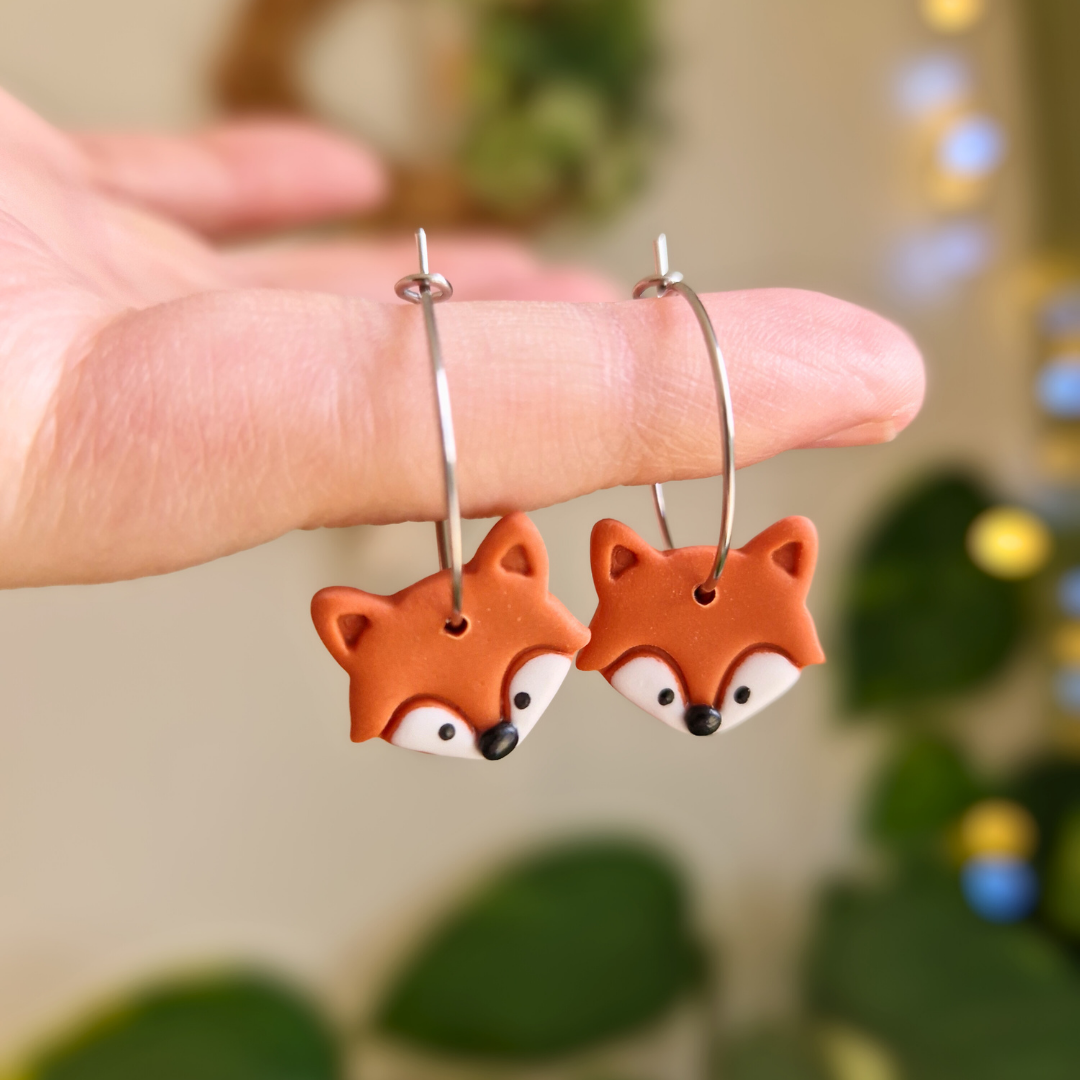 Fox Hoop Earrings