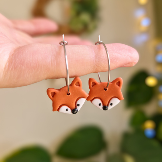 Fox Hoop Earrings