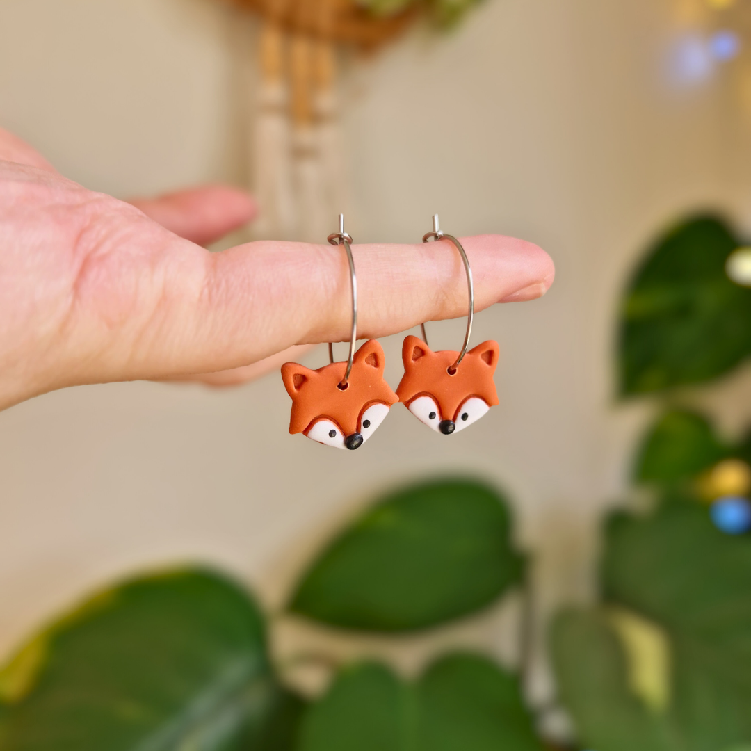 Fox Hoop Earrings