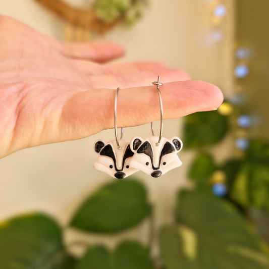 Badger Hoop Earrings