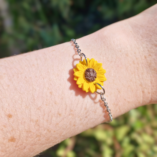 Intricate Sunflower Adjustable Bracelet