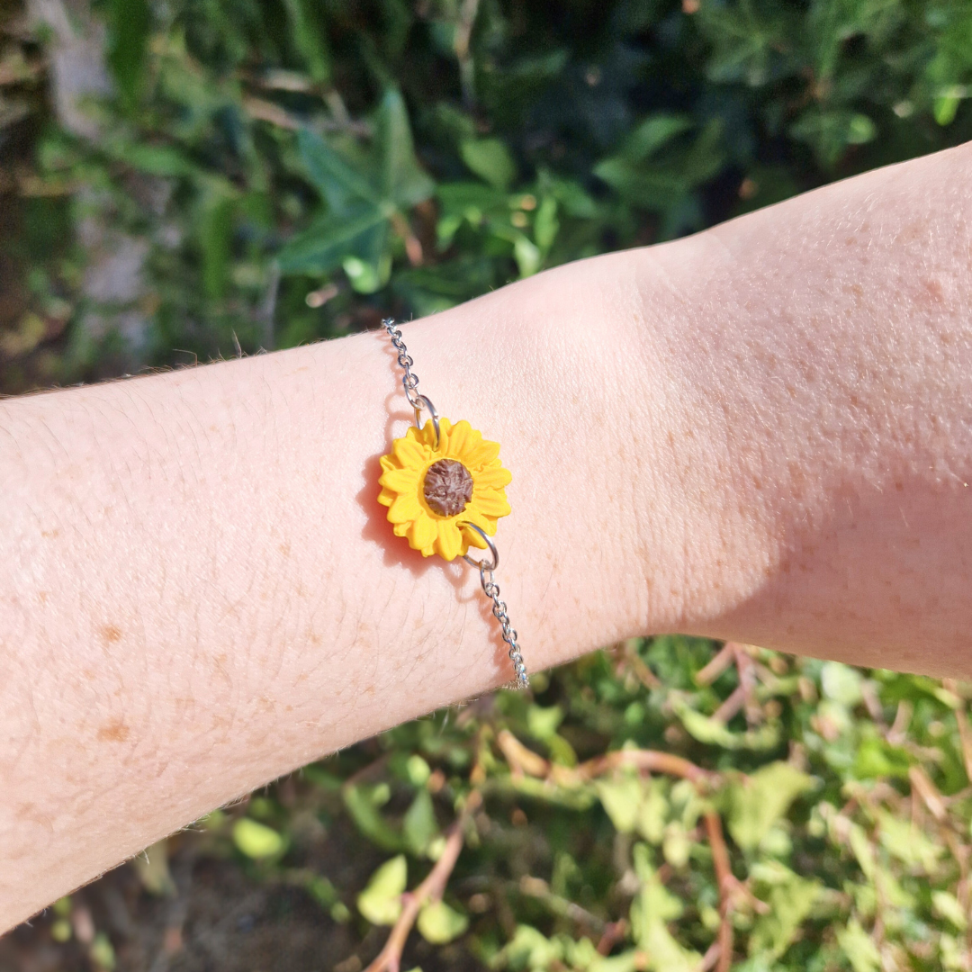 Intricate Sunflower Adjustable Bracelet