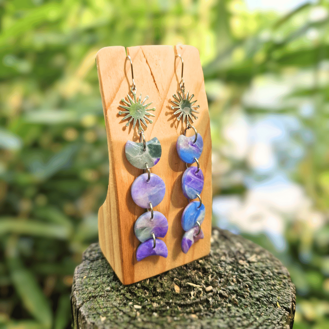 Translucent Moon Phase Drop Earrings (2 options)