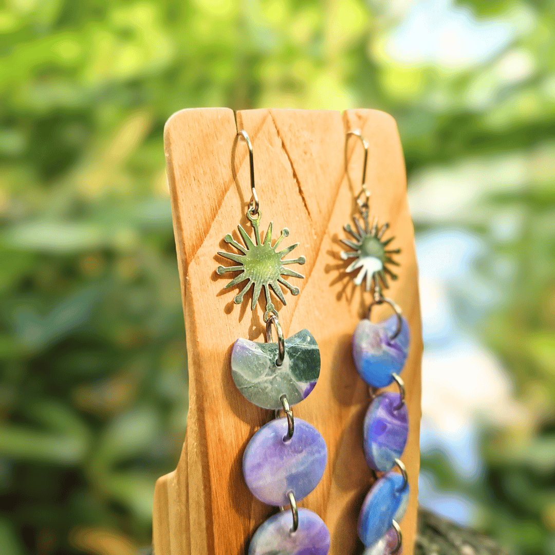 Translucent Moon Phase Drop Earrings (2 options)
