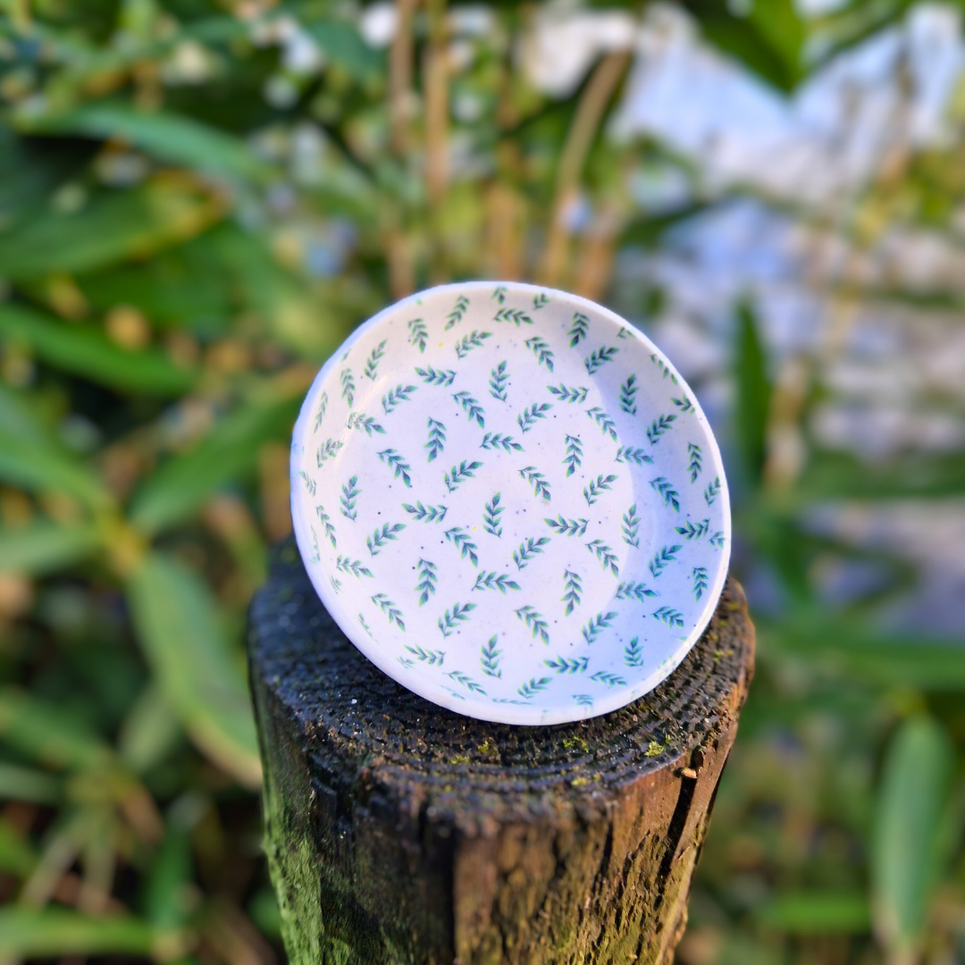Spring Leaves Polymer Clay Trinket Dish