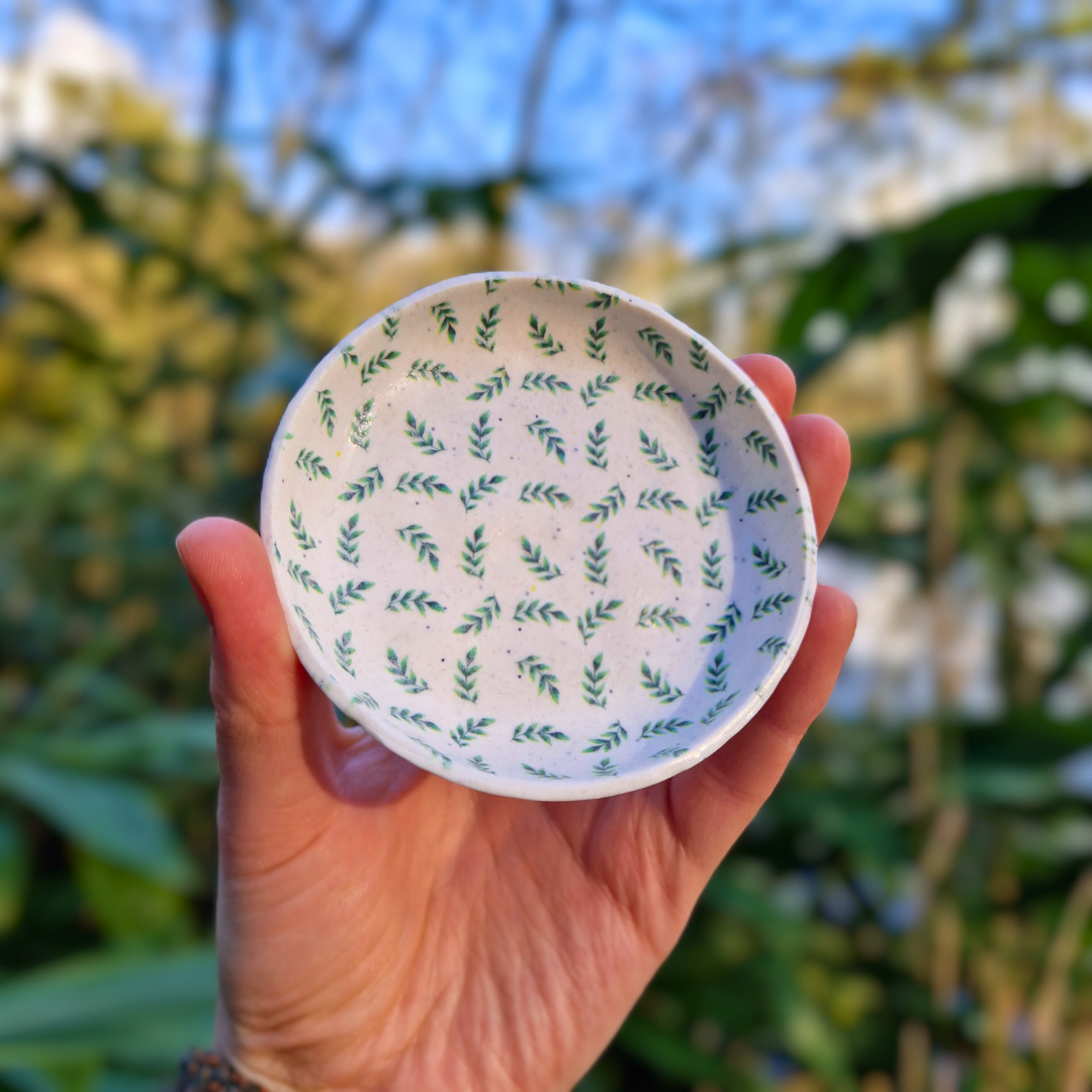 Spring Leaves Polymer Clay Trinket Dish