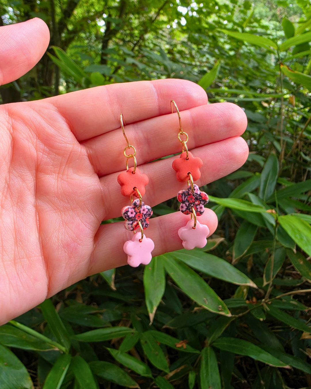 Autumn Florals Trio Flower Drop Earrings