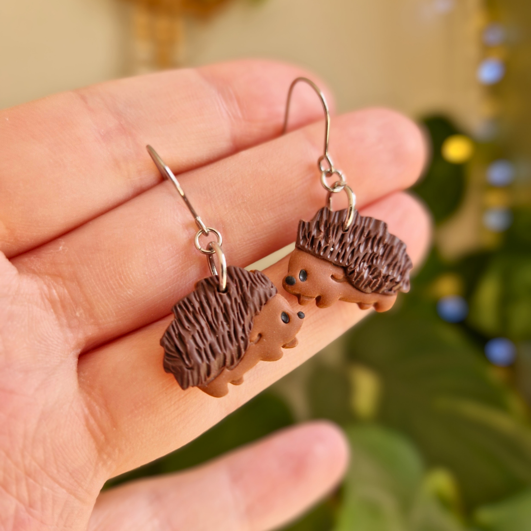 Hedgehog Drop Earrings
