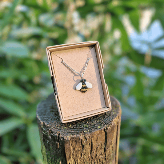 Bumble Bee Polymer Clay 20" Necklace