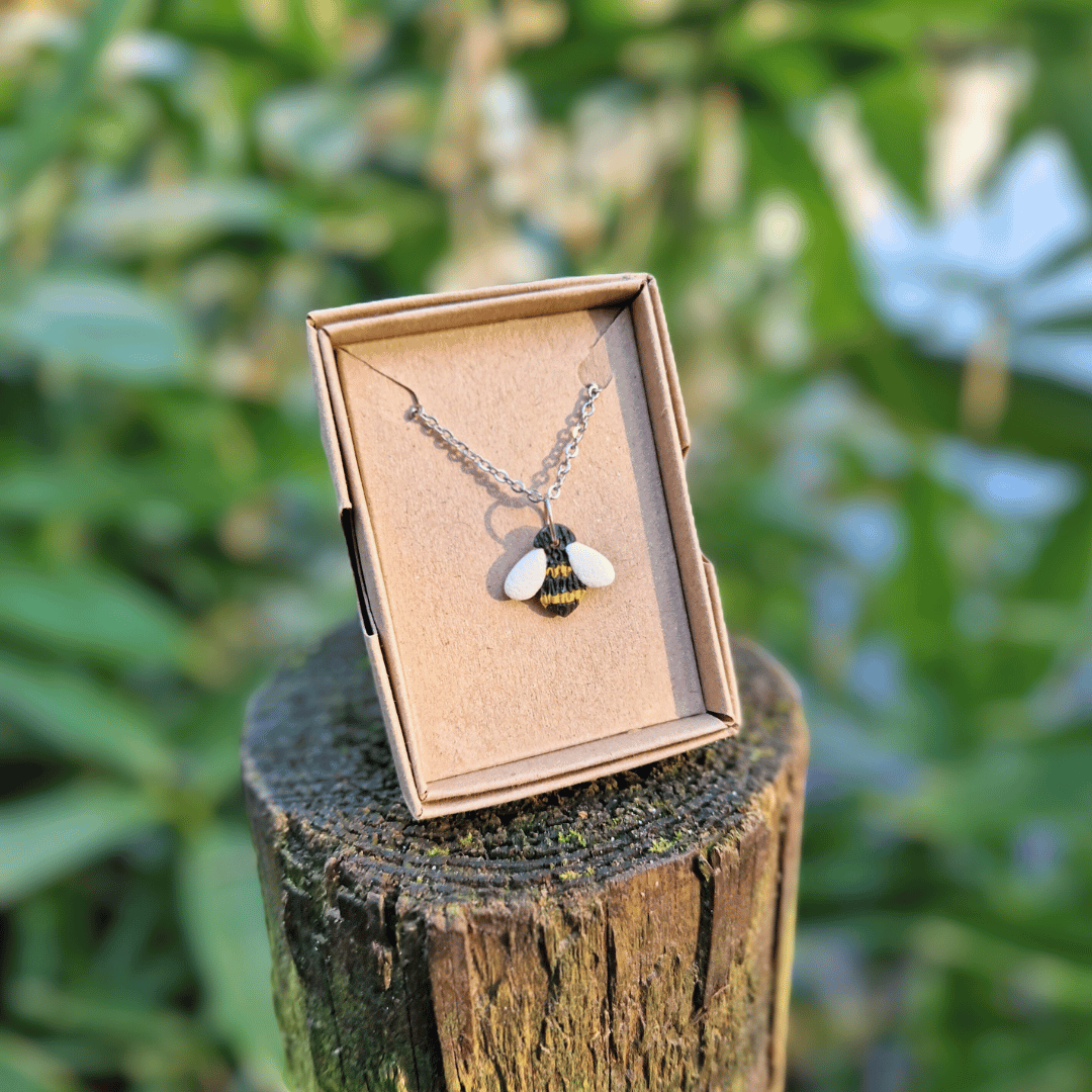 Bumble Bee Polymer Clay 20" Necklace