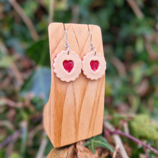 Jammy Biscuit Valentine's Hook Earrings