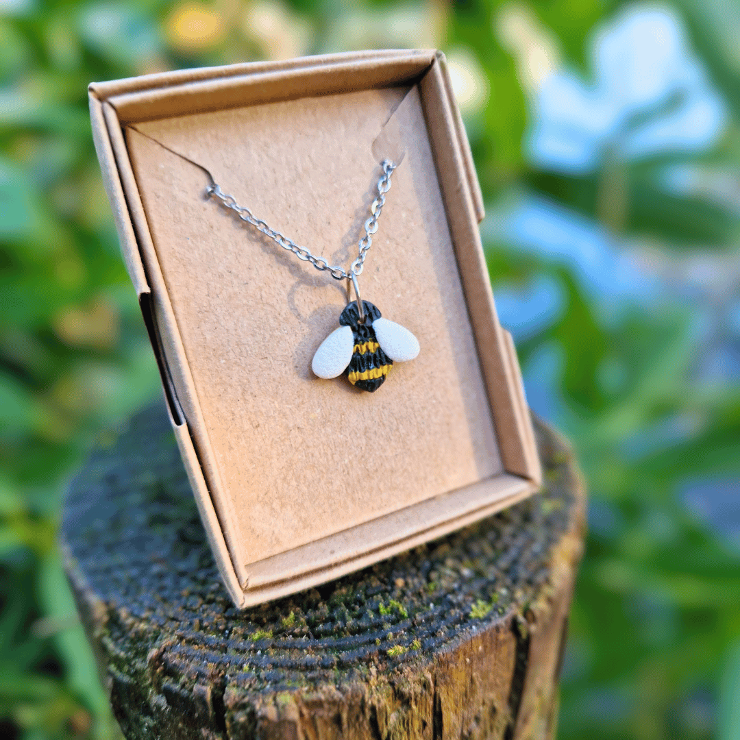 Bumble Bee Polymer Clay 20" Necklace