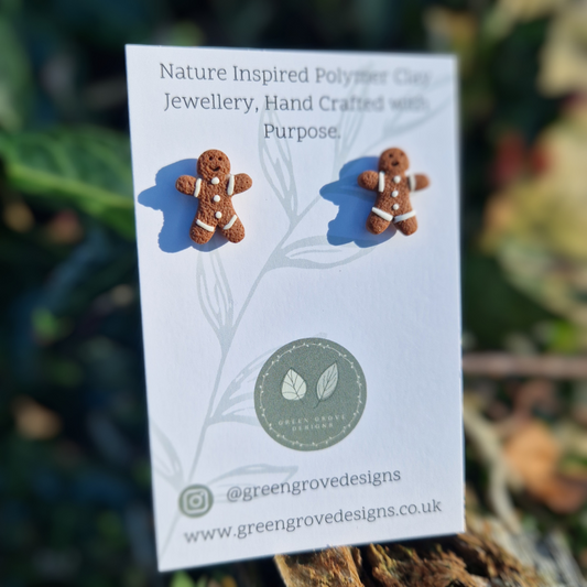 Gingerbread Man Stud Earrings