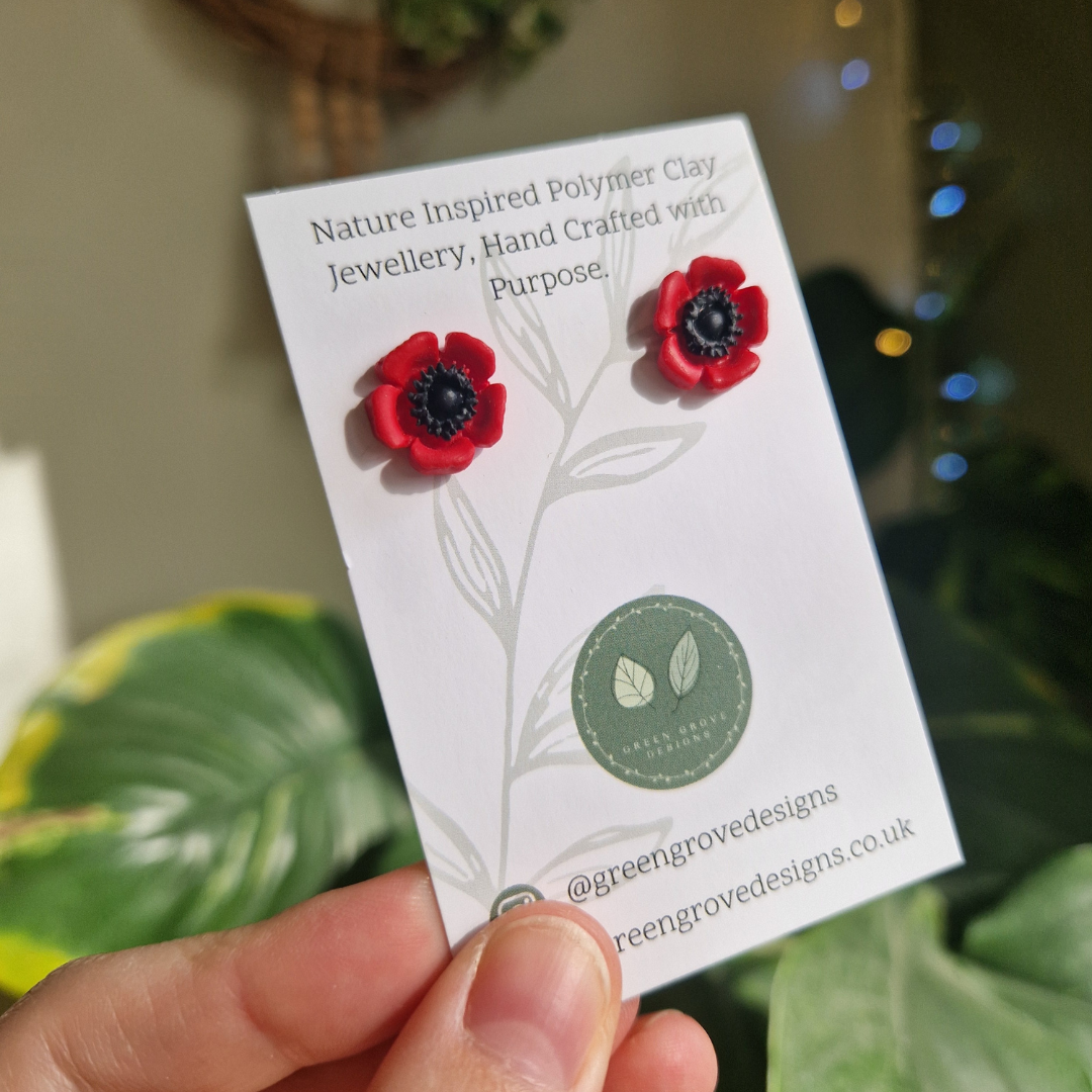Poppy Studs - 30% to the Poppy Appeal
