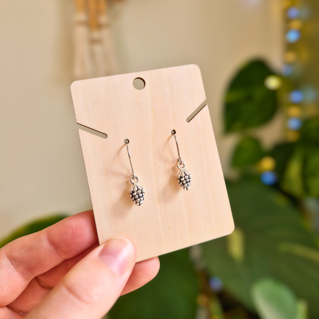 Pinecone Charm Drop Earrings