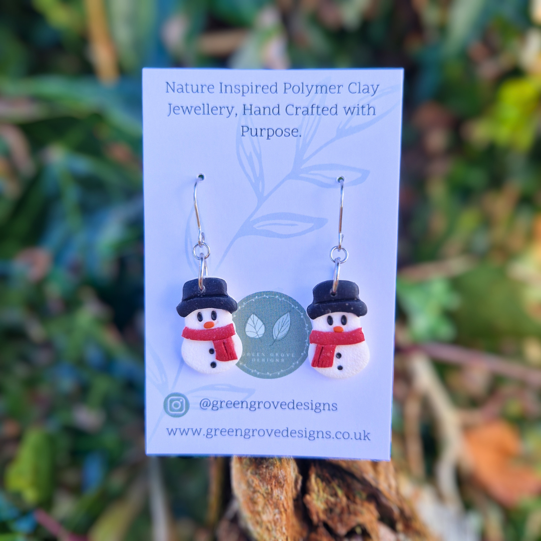 Cosy Snowman Hook Earrings