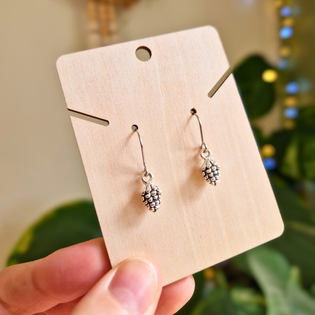 Pinecone Charm Drop Earrings
