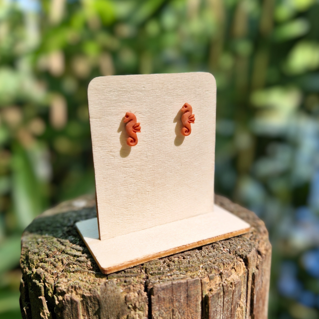 Summer Seahorse Hypoallergenic Stud Earrings