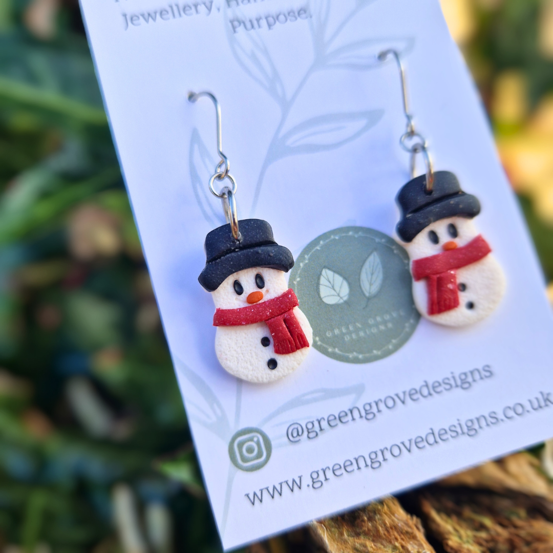 Cosy Snowman Hook Earrings