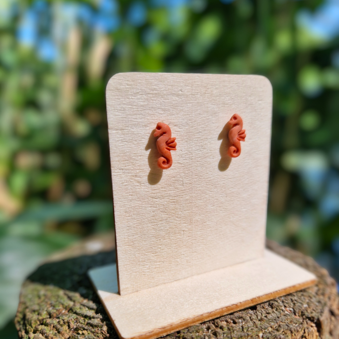 Summer Seahorse Hypoallergenic Stud Earrings