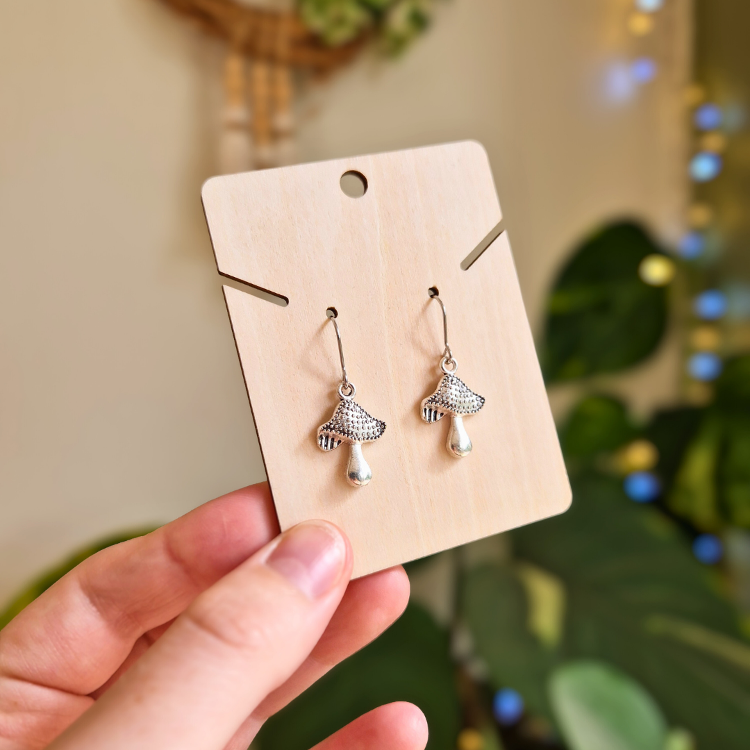 Toadstool Charm Drop Earrings