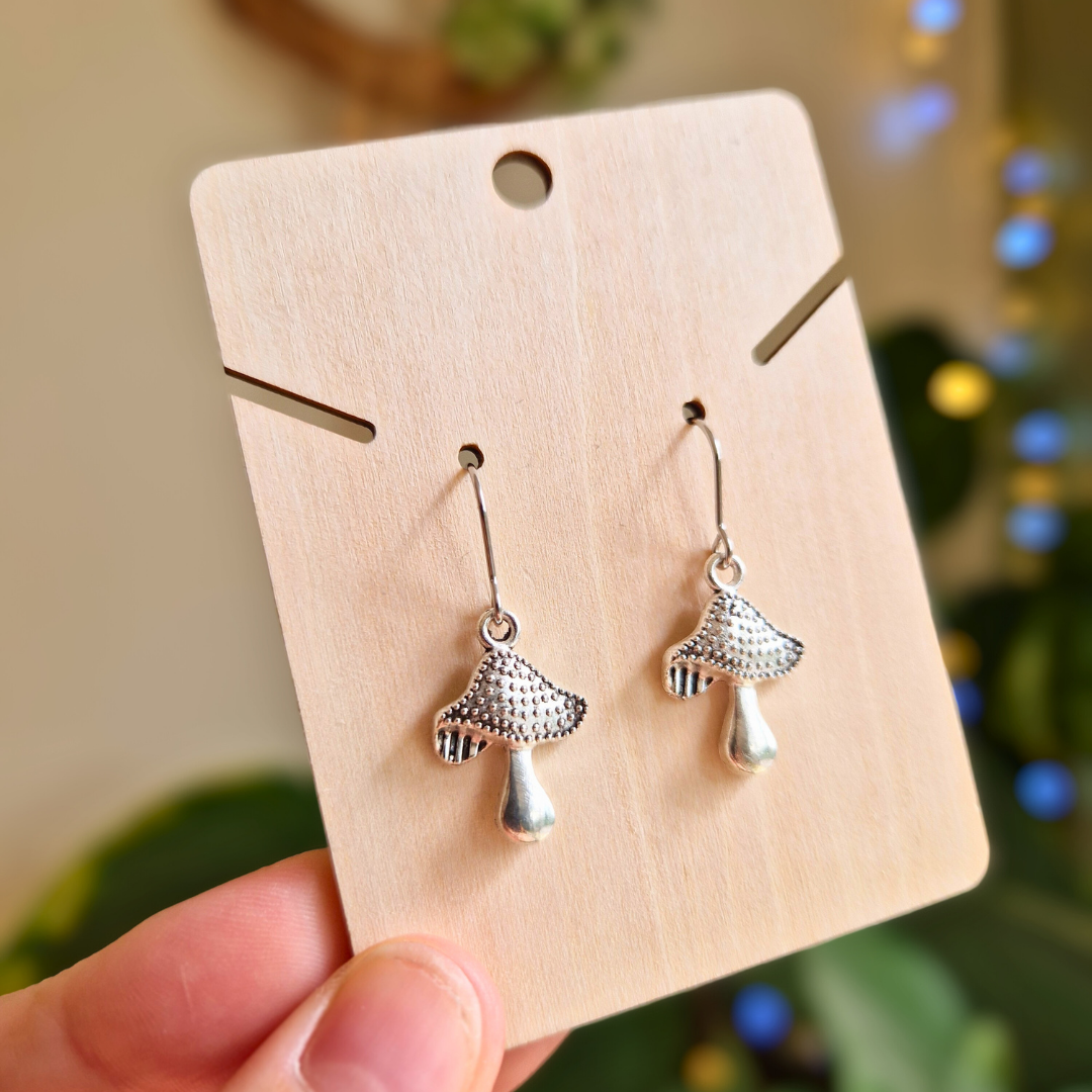 Toadstool Charm Drop Earrings