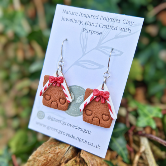 Gingerbread House Hook Earrings