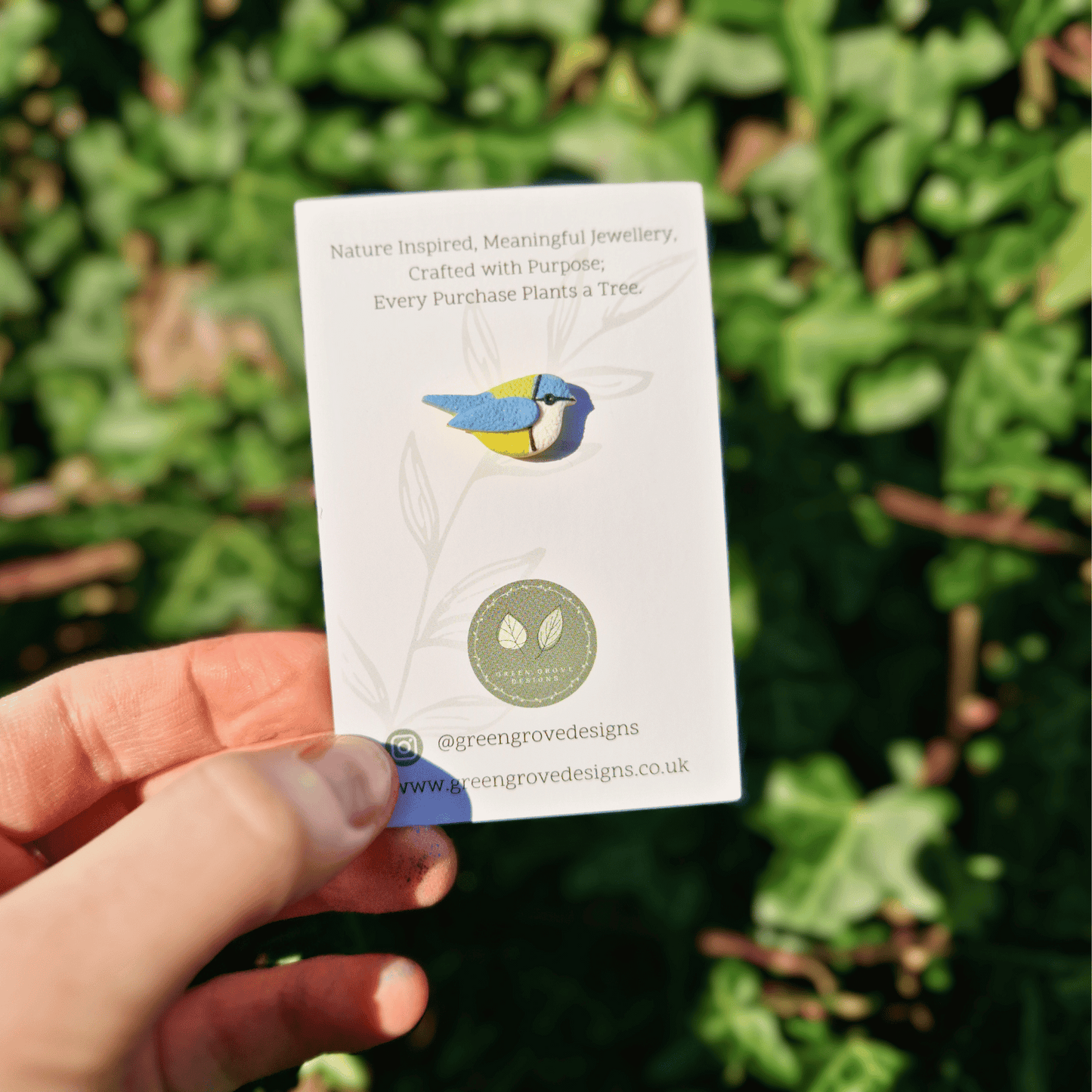 Blue Tit British Bird Polymer Clay Pin