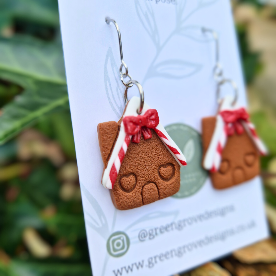 Gingerbread House Hook Earrings