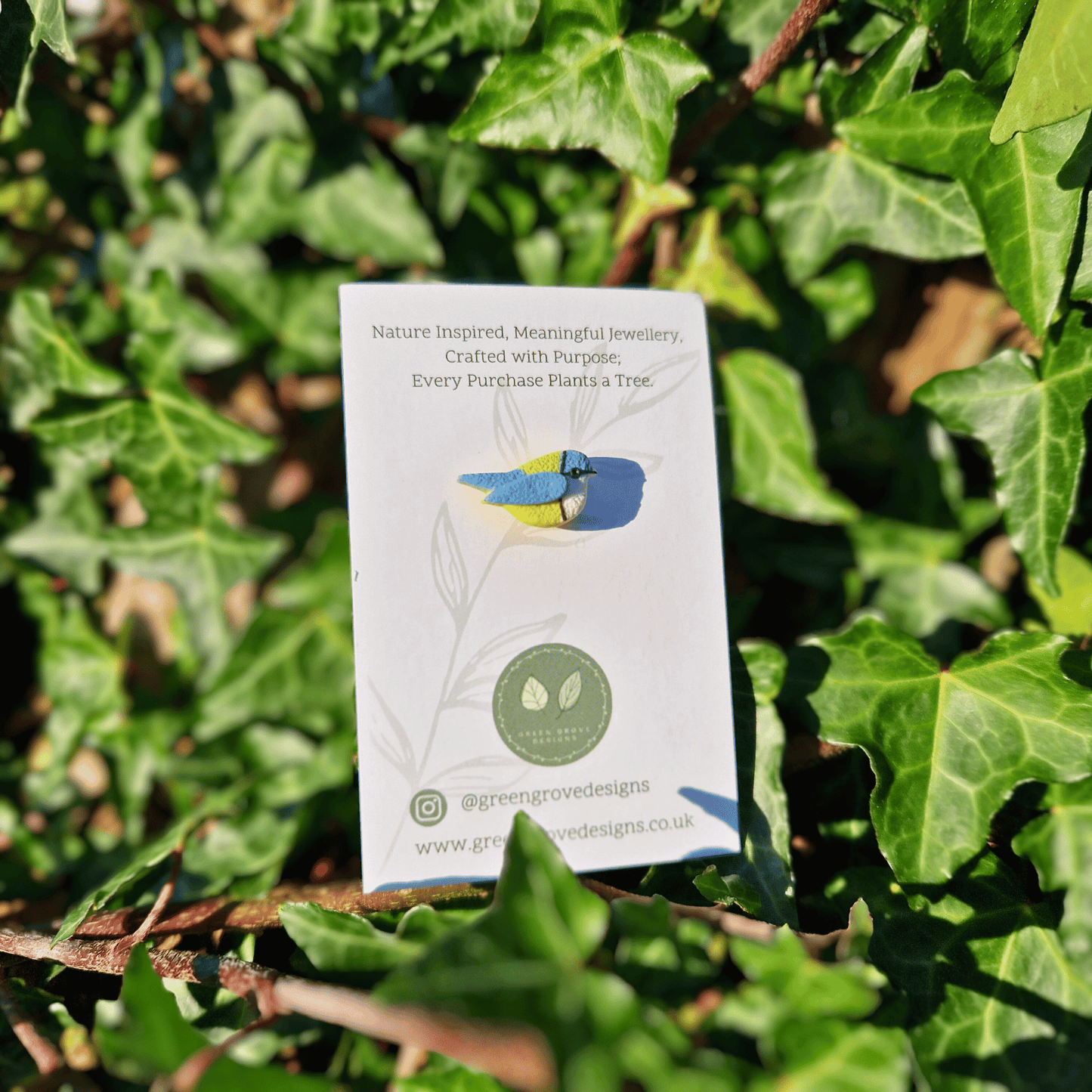 Blue Tit British Bird Polymer Clay Pin