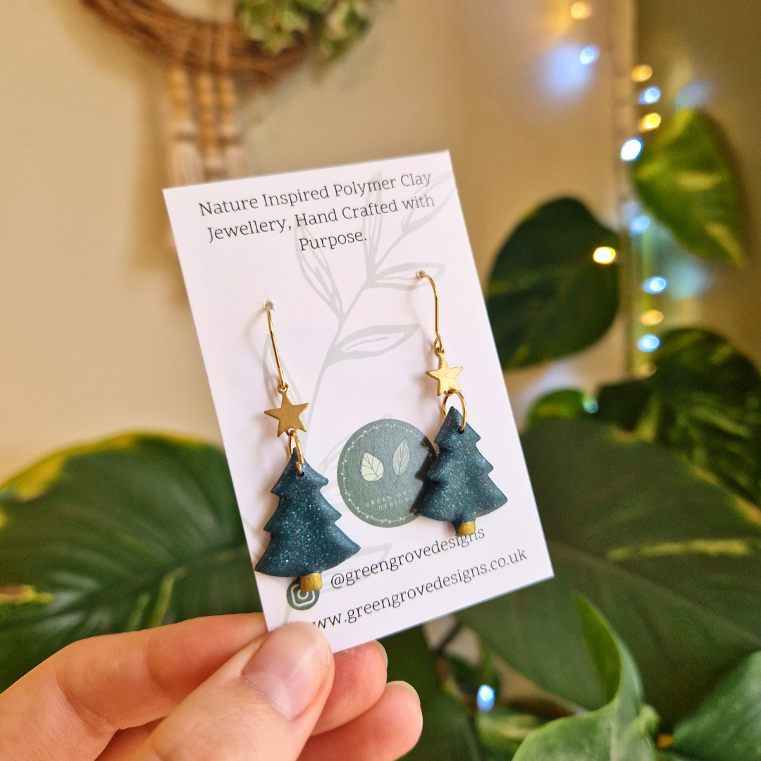 Star on Top of the Tree Hook Earrings